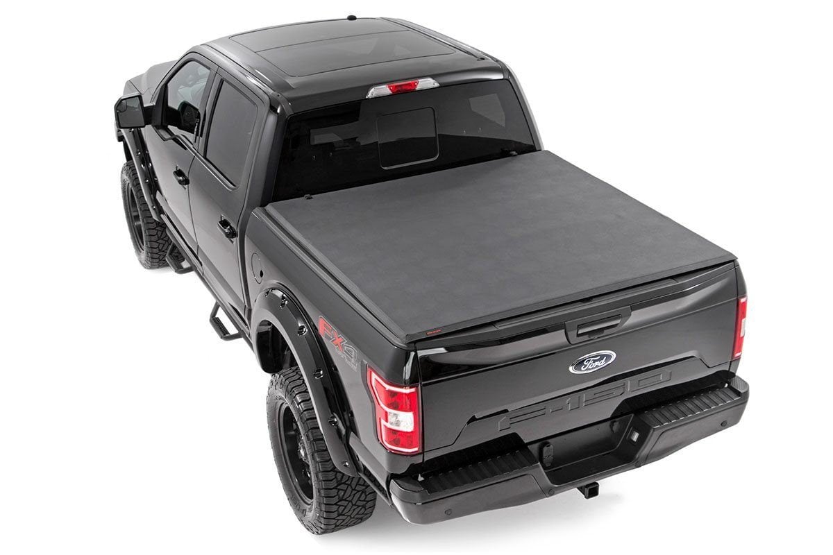 Rough Country Soft Tri-Fold Bed Cover for 2017-2020 Ford F-150/Raptor