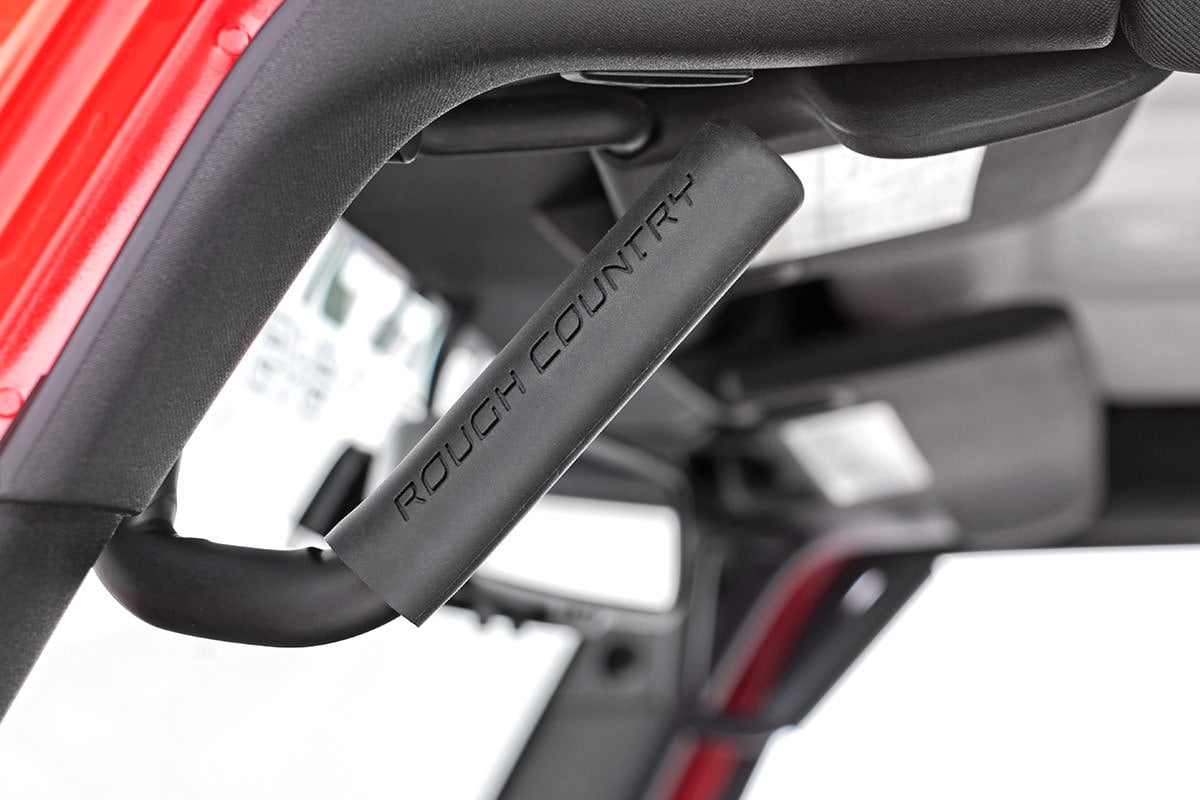 Rough Country Grab Handles | Steel | Front & Rear | Black | Jeep Wrangler JK/Unlimited (2007-2018)