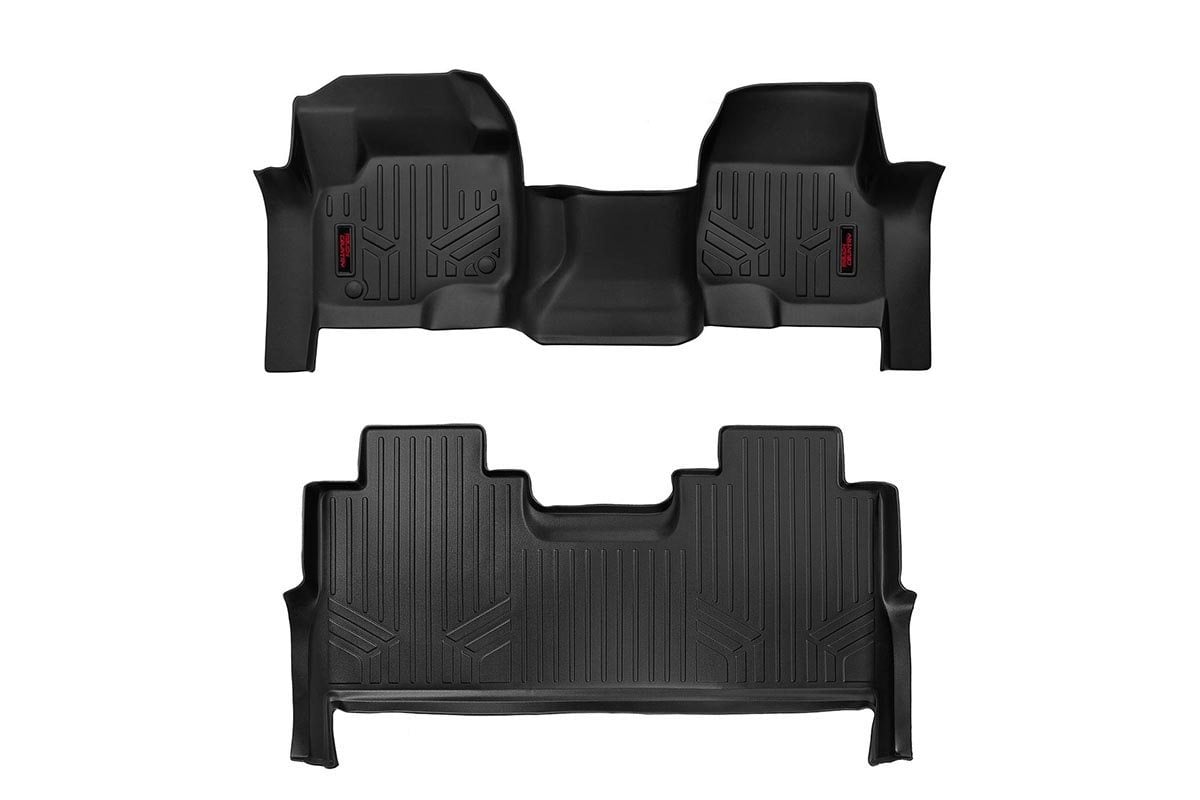 Rough Country Floor Mats | Front & Rear | Front Bench | Ford F-250/F-350 Super Duty 2WD/4WD (2017-2025)