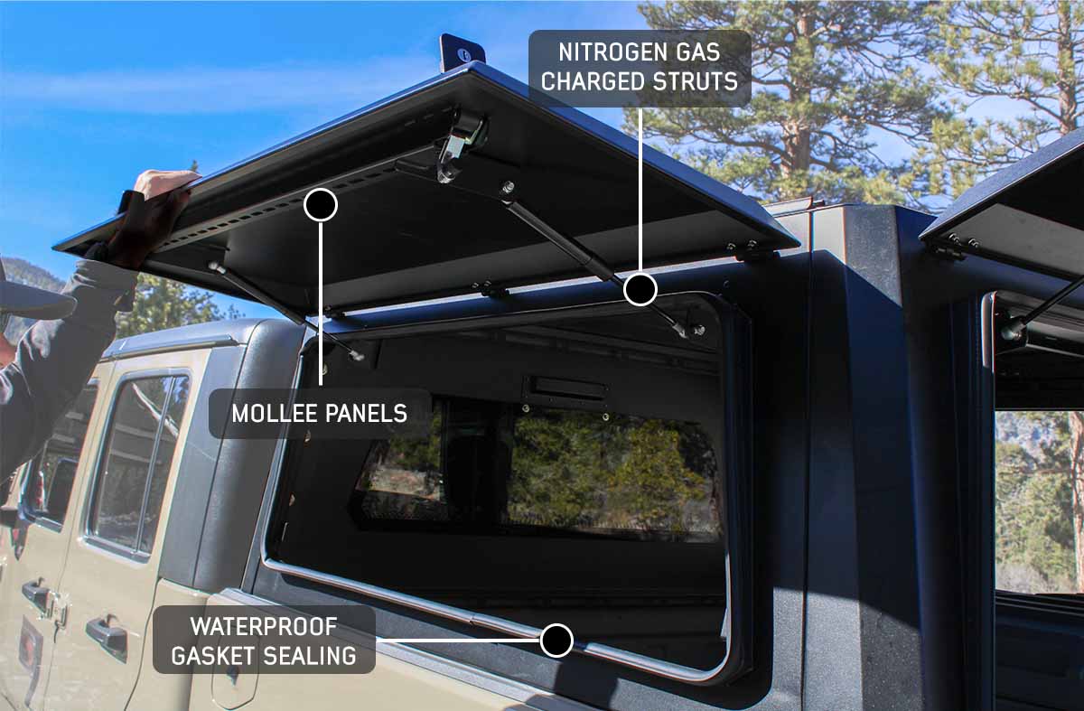 OVS Expedition Stainless Steel Truck Cap with Wing Doors For 2021-2026 Ford F-150 6.5ft Bed