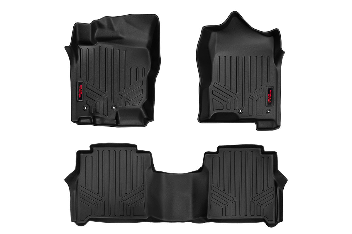 Rough Country Floor Mats | Front & Rear | Extended Cab | Chevy/GMC 1500/2500HD (2007-2014)