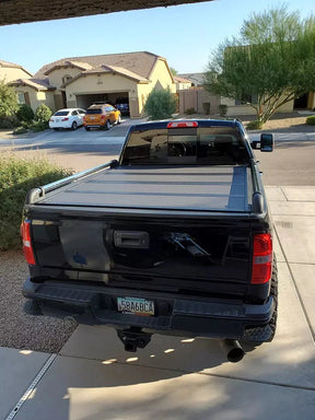 BAK Industries MX4 Hard Tri Fold Tonneau for 2014-2019 GM Silverado Sierra 2500 3500 8ft Bed