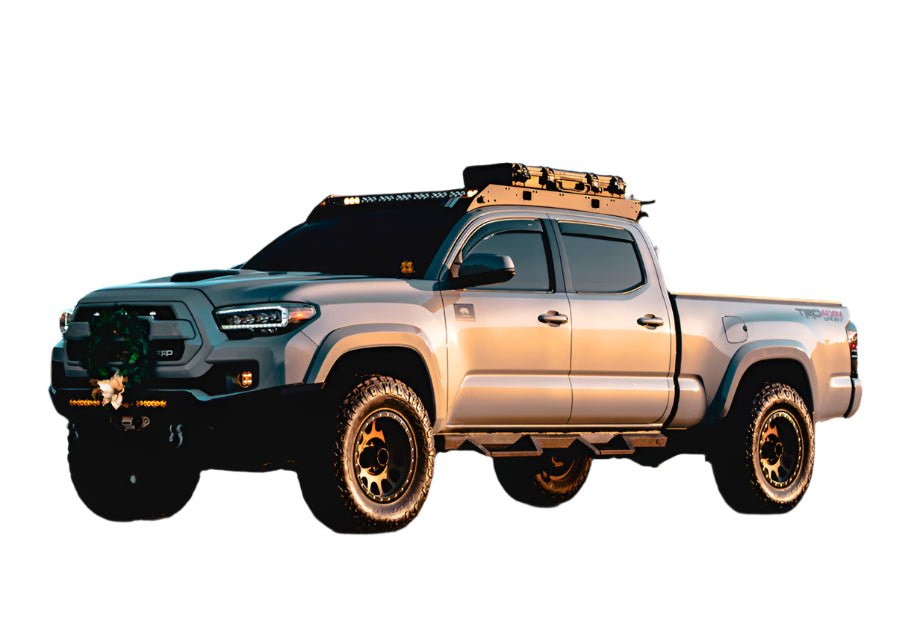 Low Profile Bolt On Premium Roof Rack With Light Guard For 2005-2023 Toyota Tacoma