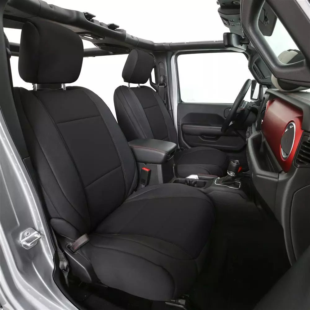 Smittybilt Black Neoprene Seat Cover Set Front & Rear For 2018-2025 Jeep Wrangler JL- Recon Recovery