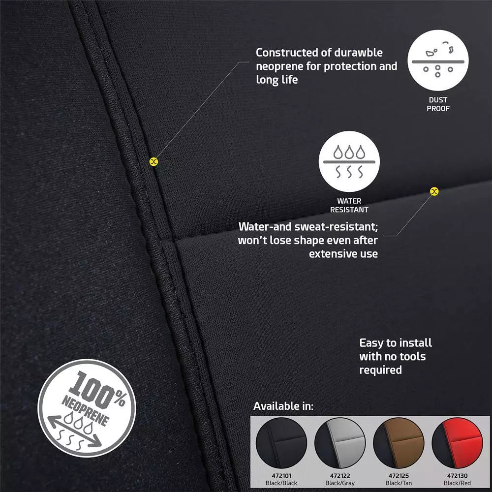Smittybilt Black Neoprene Seat Cover Set Front & Rear For 2018-2025 Jeep Wrangler JL- Recon Recovery