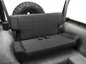 Smittybilt Black Denim Fold & Tumble Rear Seat For 1997-2006 Jeep Wrangler TJ LJ- Recon Recovery