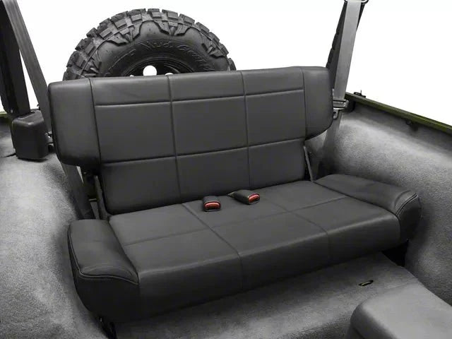 Smittybilt Black Denim Fold & Tumble Rear Seat For 1997-2006 Jeep Wrangler TJ LJ- Recon Recovery