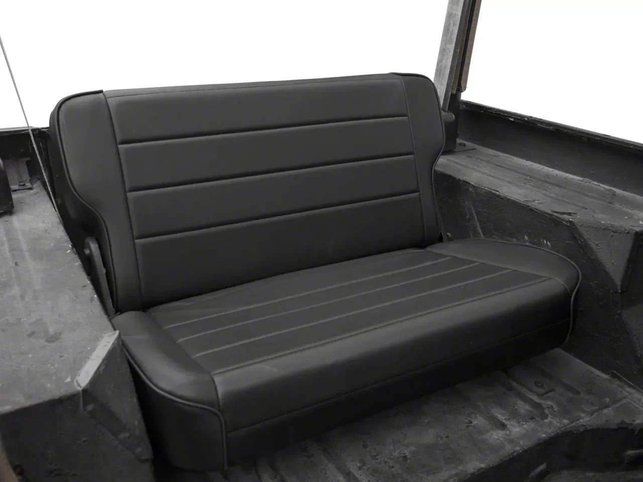 Smittybilt Black Denim Fold & Tumble Rear Seat For 1997-2006 Jeep Wrangler TJ LJ- Recon Recovery