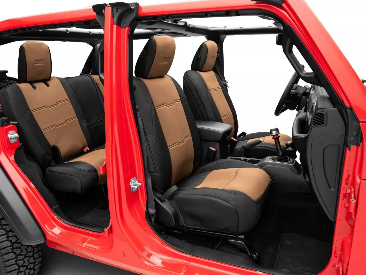 Smittybilt GEN2 Tan Neoprene Seat Cover Set Front & Rear For 2018-2025 Jeep Wrangler JL - Recon Recovery