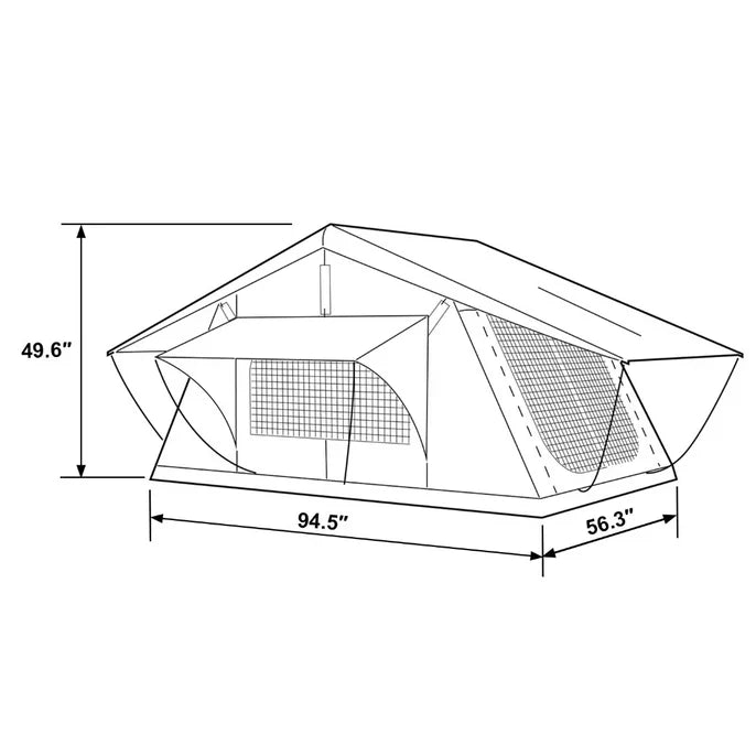 Openroad Soft Shell 2-3 People Rooftop Tent with Built in LED lights - 4 Season